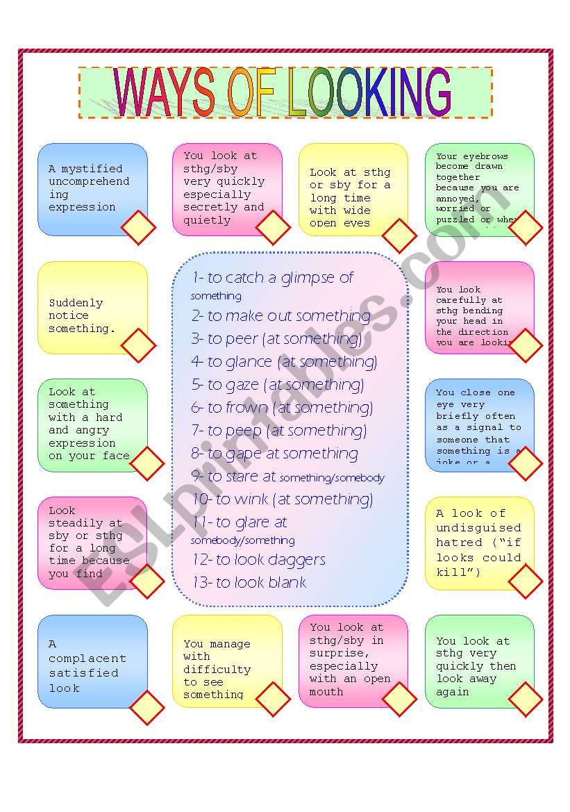 Ways of looking worksheet