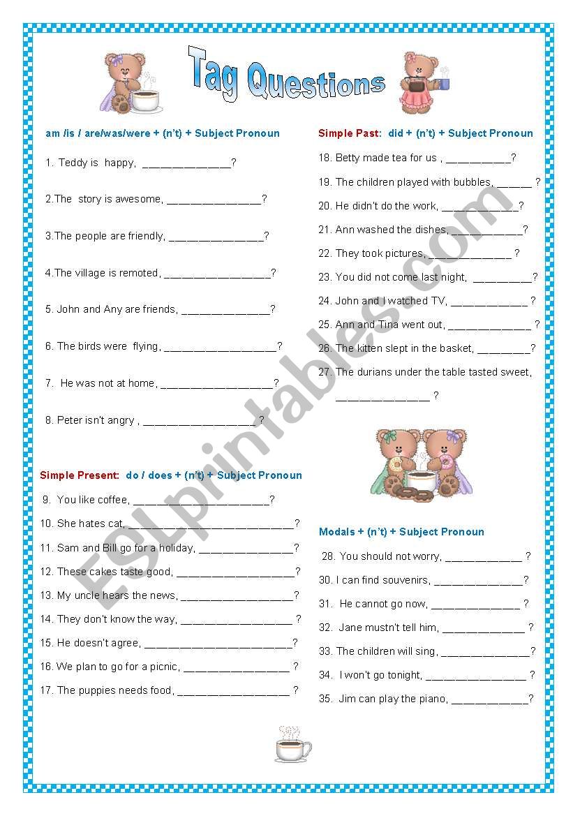 Tag Questions worksheet