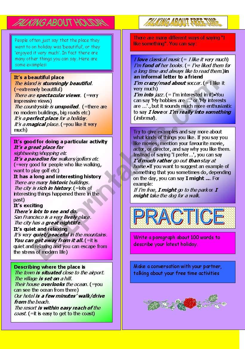 WRITING TIPS worksheet