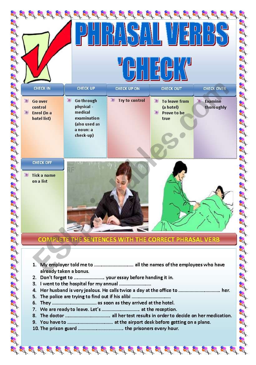 PHRASAL VERBS: CHECK worksheet