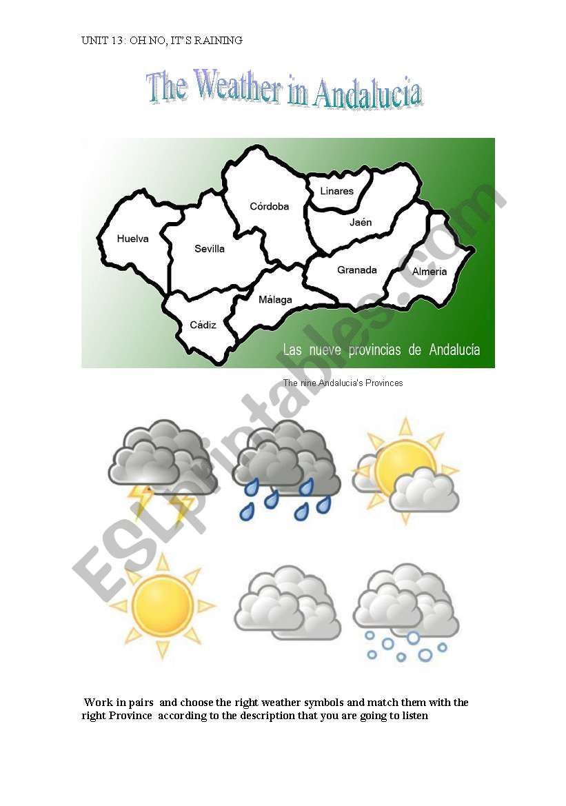 The weather in Andalucia (Spain)