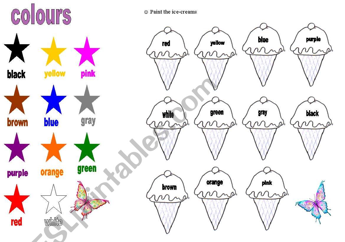 colours worksheet