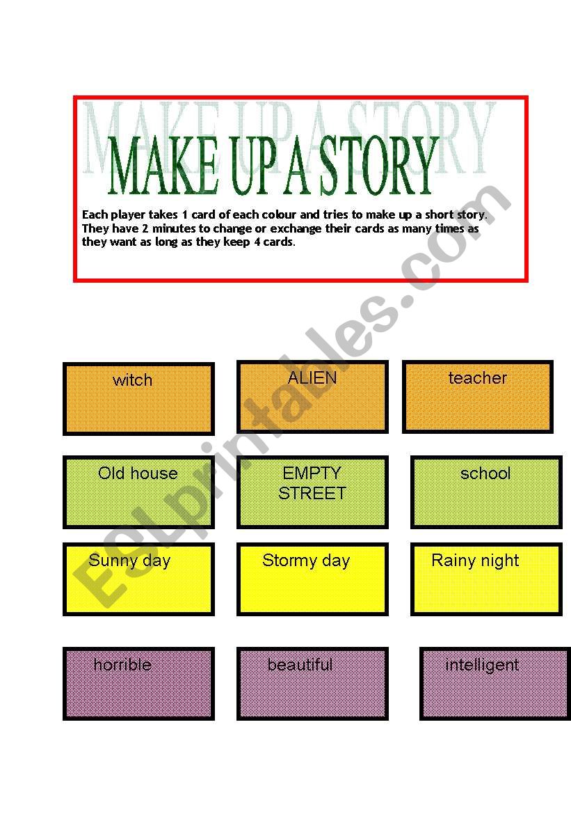 make up a story worksheet