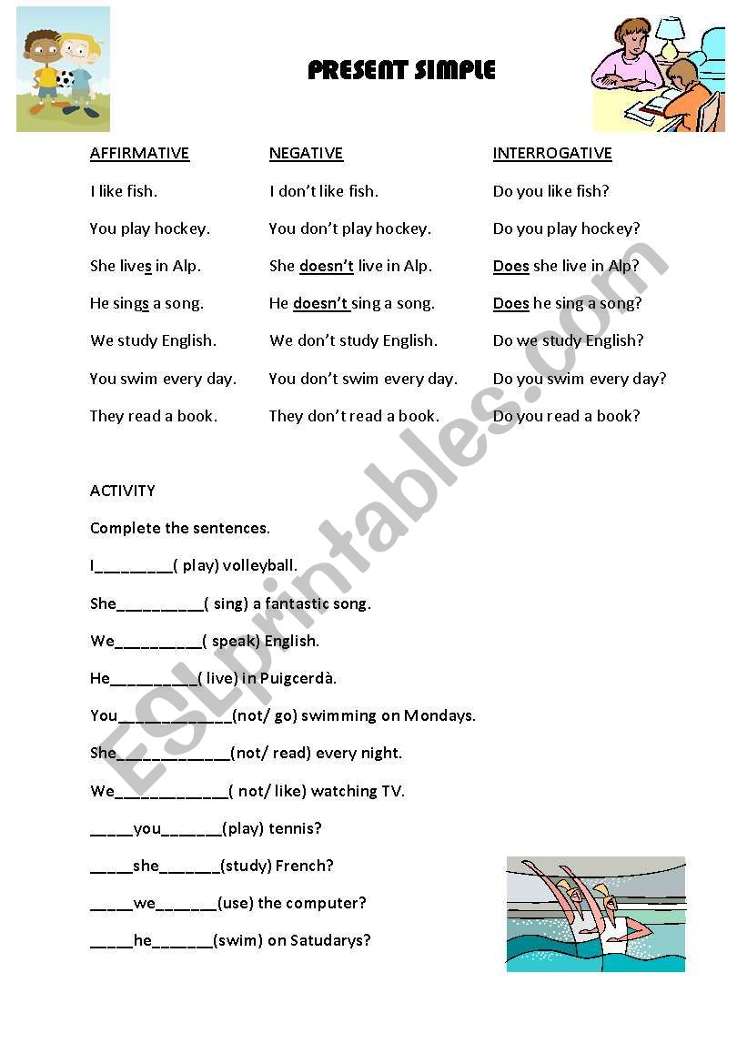 Present Simple worksheet