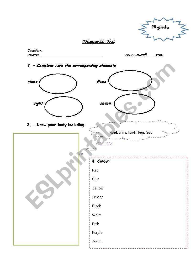 diagnostic test worksheet