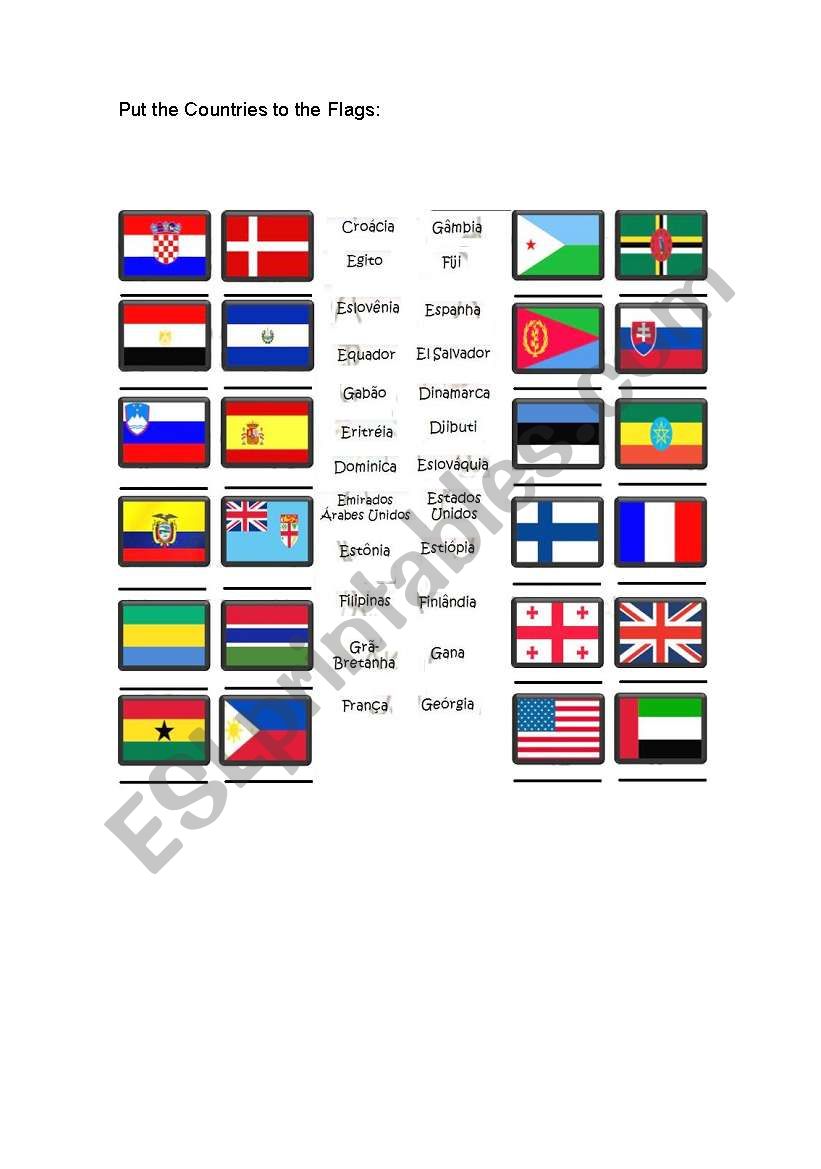 Flags worksheet