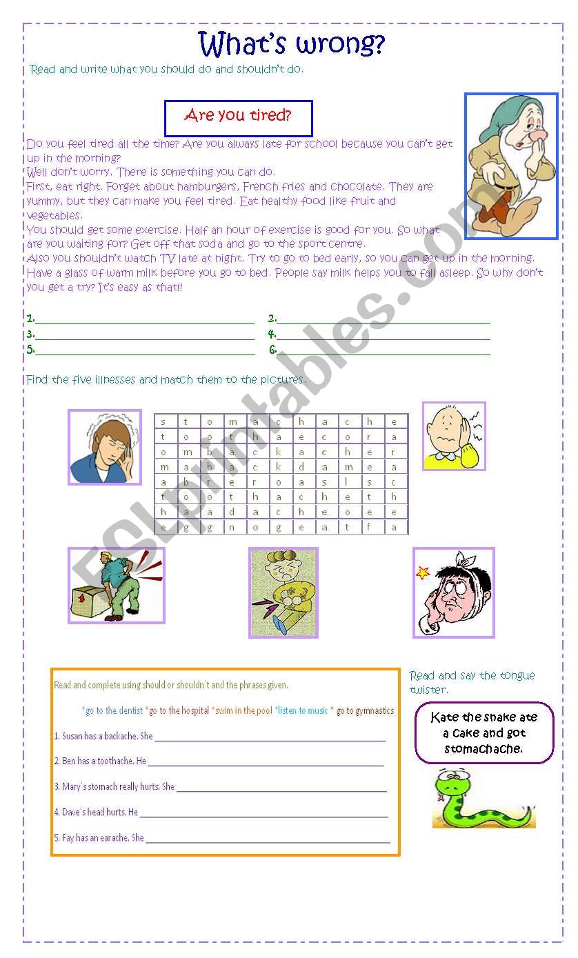 WhatÂ´s wrong worksheet