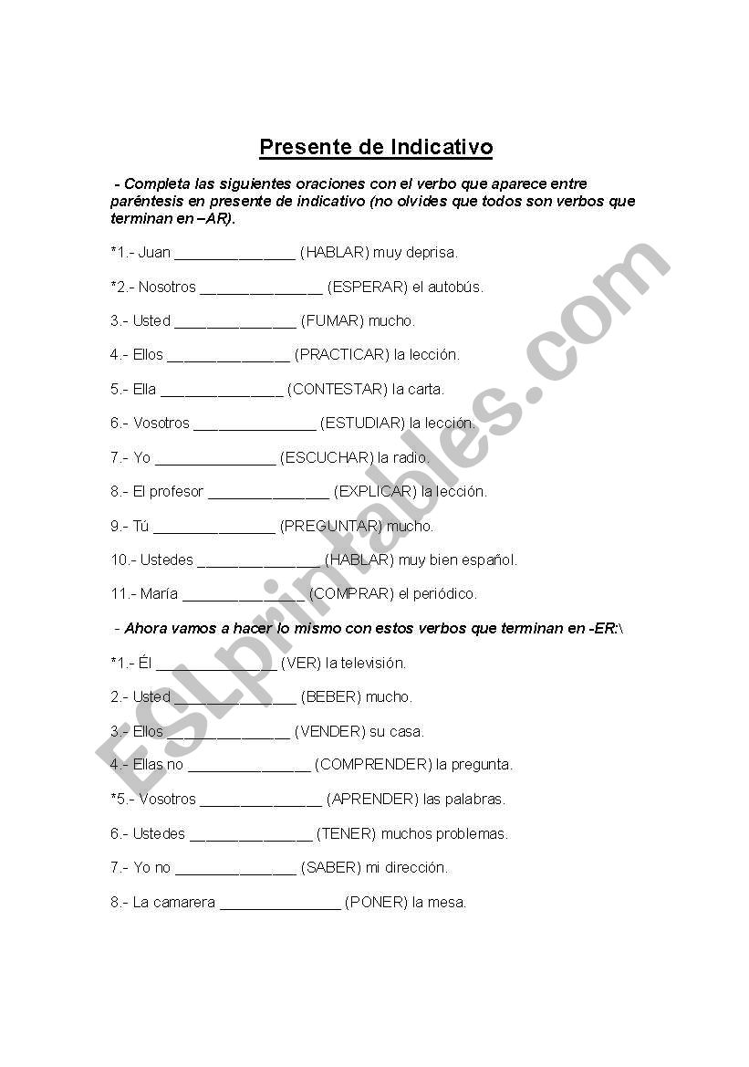 present simple worksheet