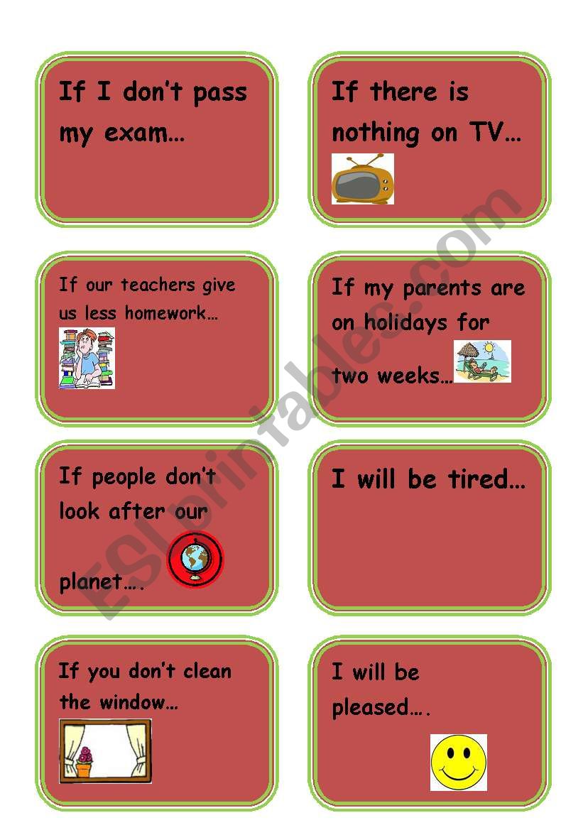 1st Conditional Cards worksheet