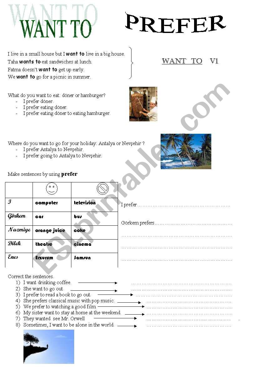 want to - prefer worksheet