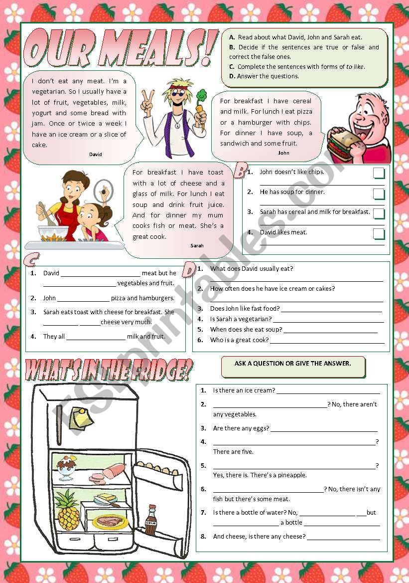 OUR MEALS! worksheet