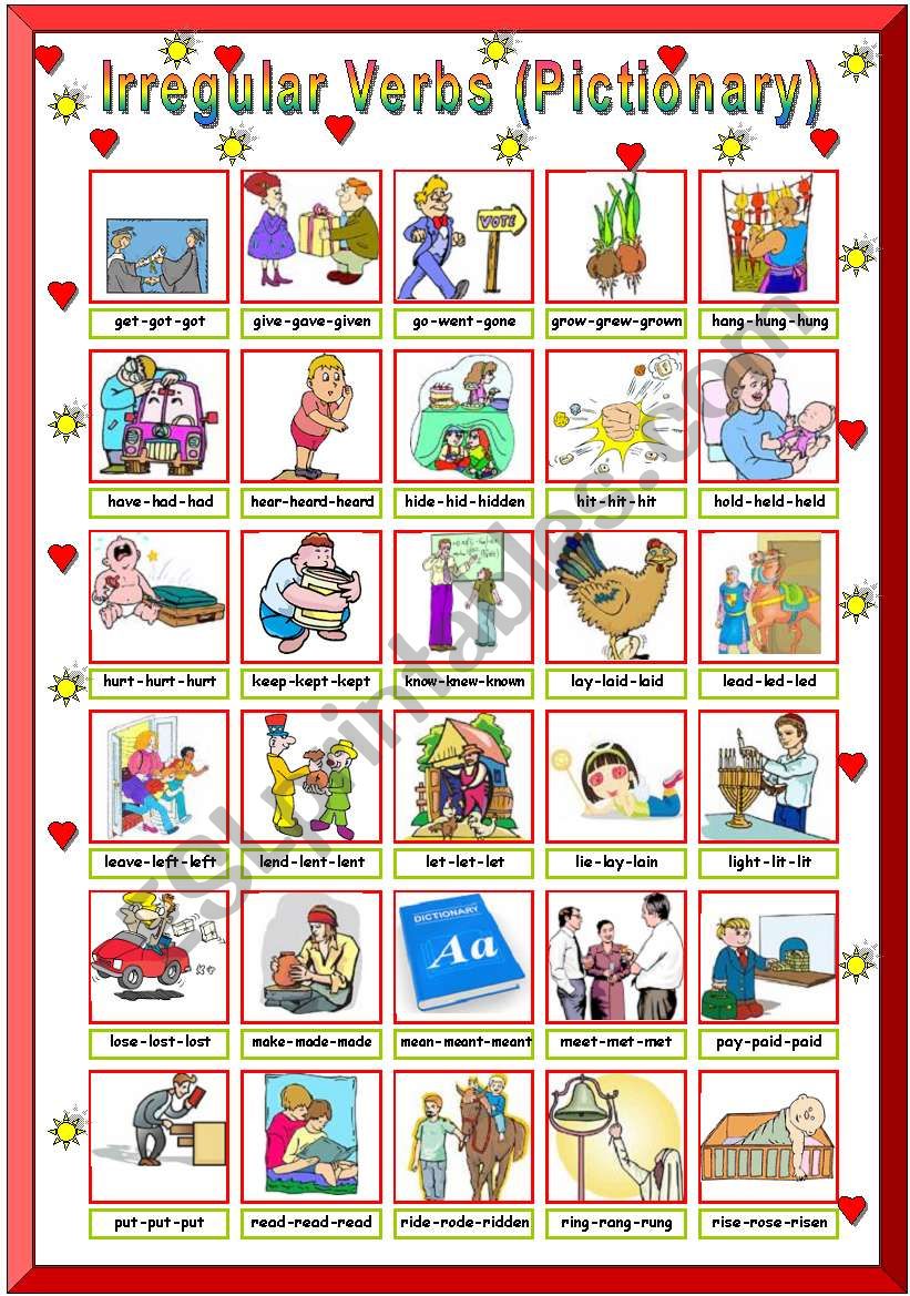 Irregular Verbs Pictionary (Part 2)