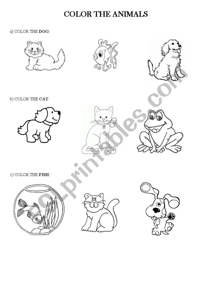 Color the animals worksheet