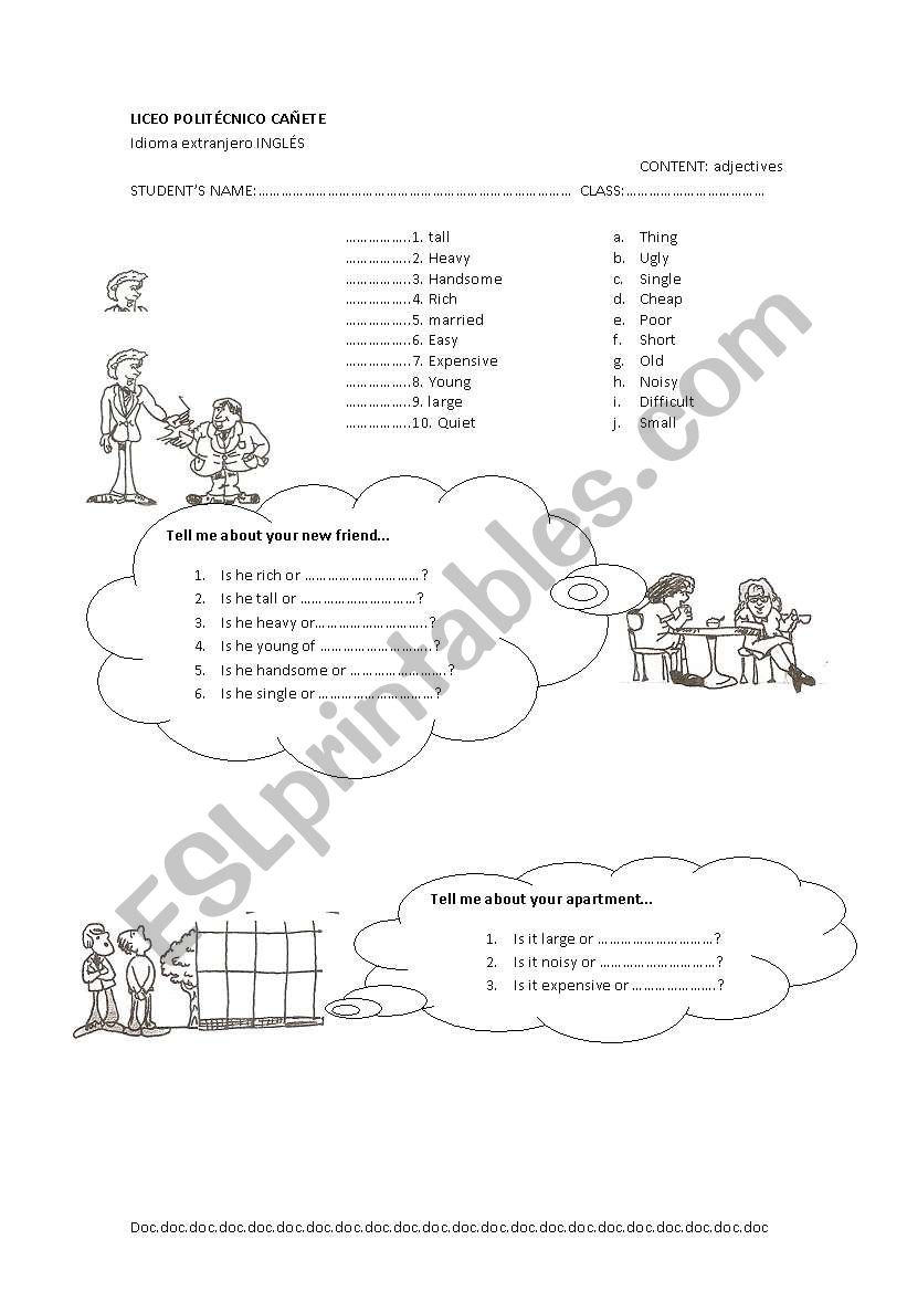 adjectives worksheet