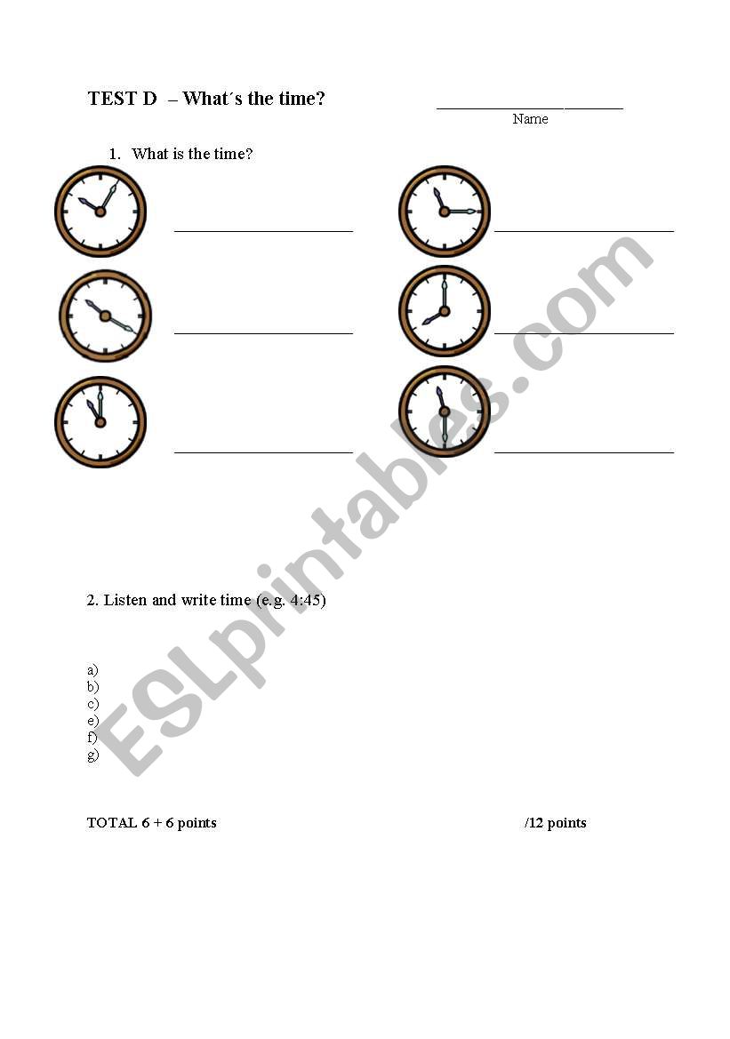 what is the time worksheet