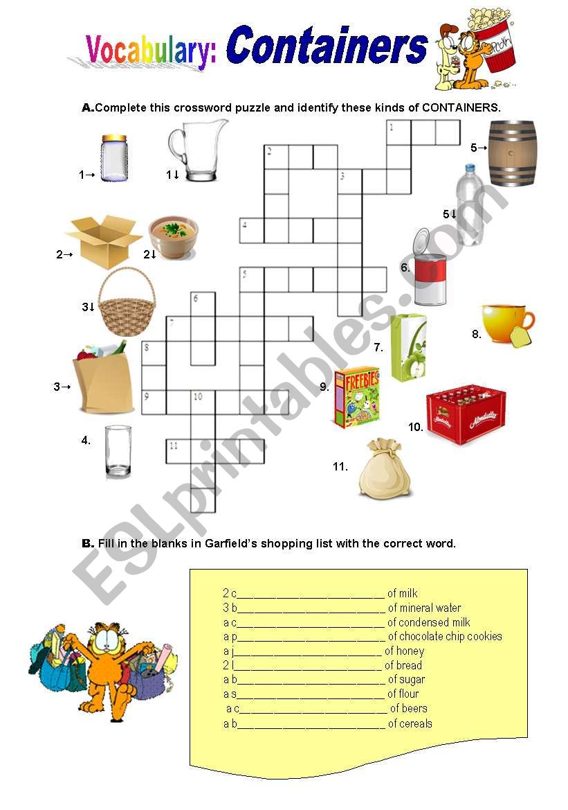 Containers worksheet