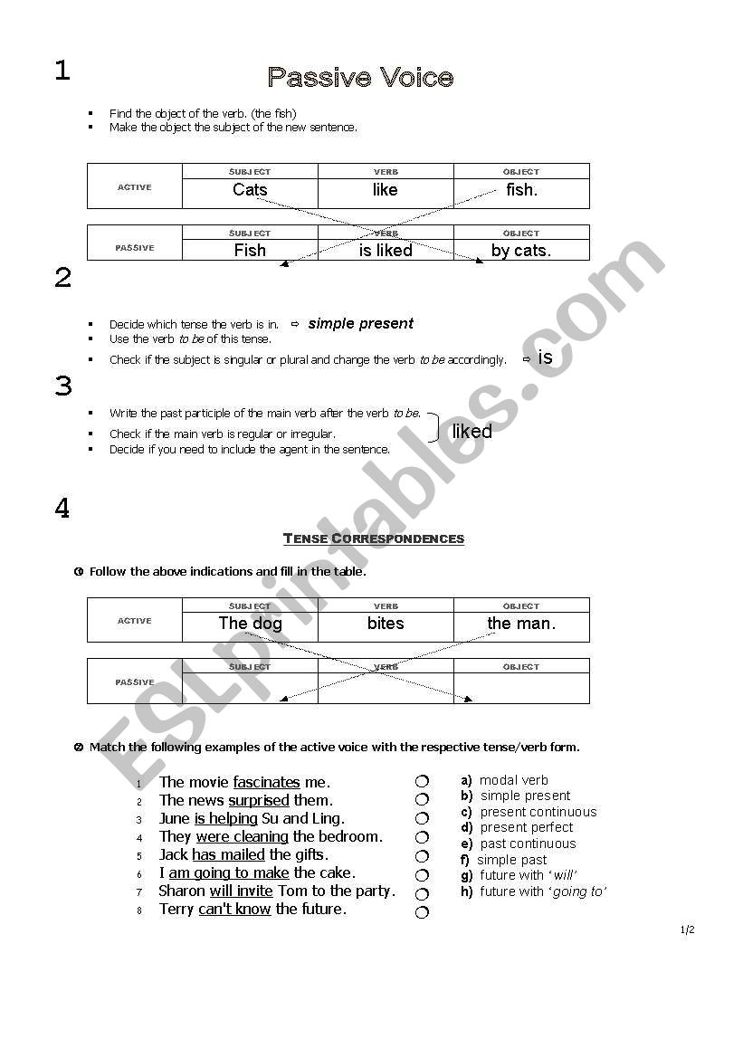 Passive Voice worksheet