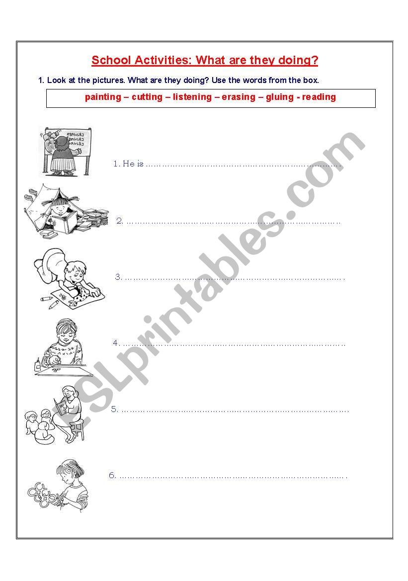 What are they doing? worksheet