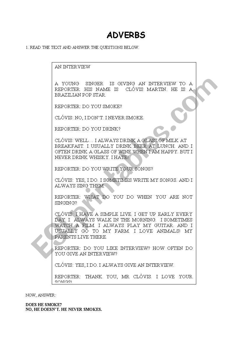 INTERVIEW worksheet