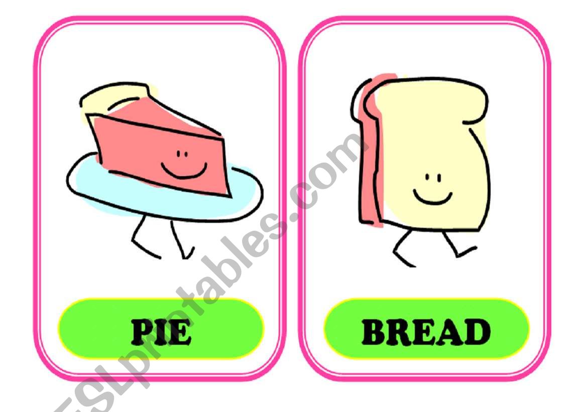 Food Flash-cards 1/3 worksheet