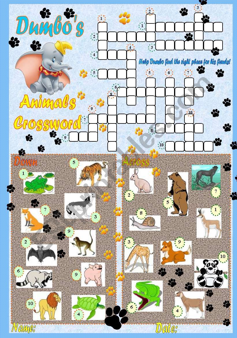 Dumbos Animal Crossroad worksheet