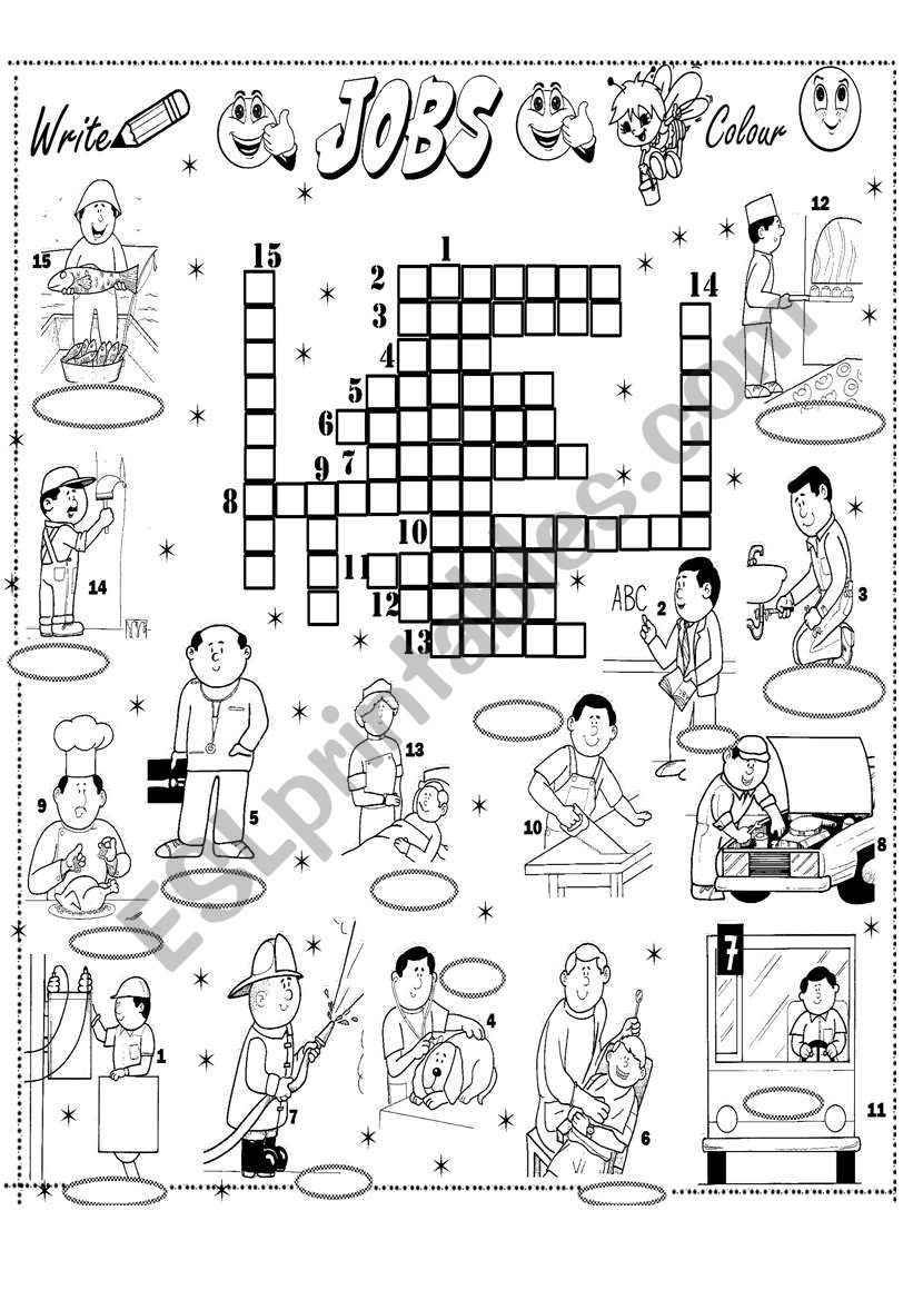 jobs crossword worksheet