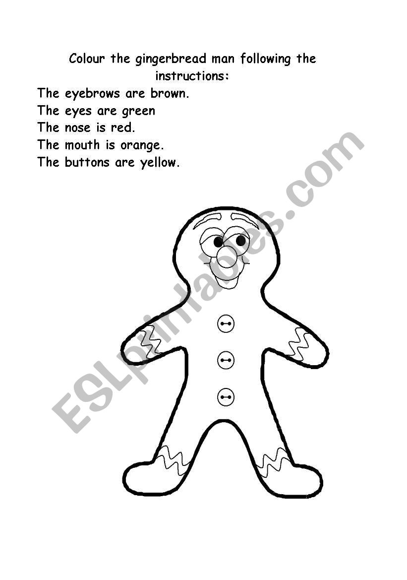 gingerbread man worksheet