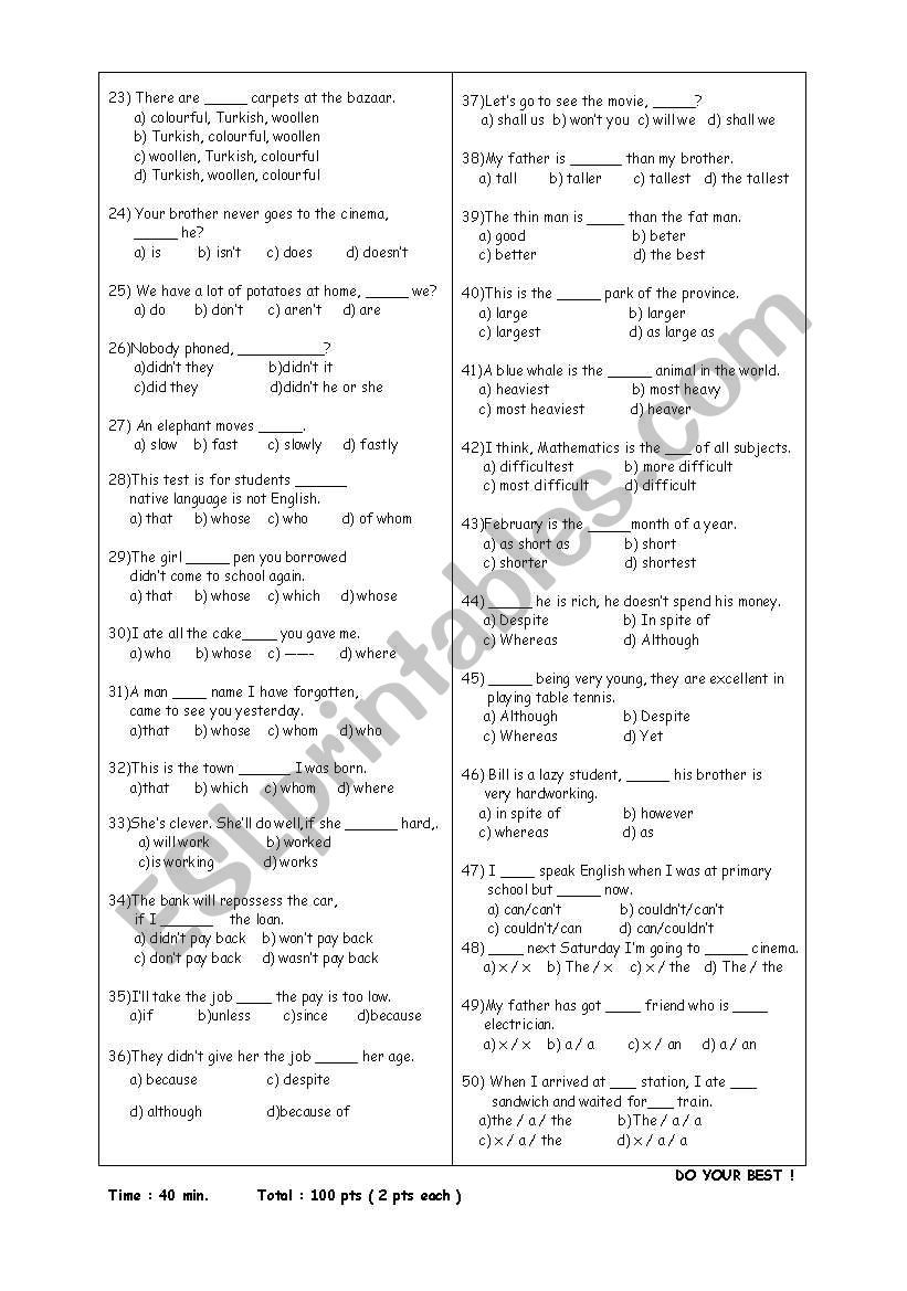 2nd term 3rd exam for 9th classes NEW (page2)