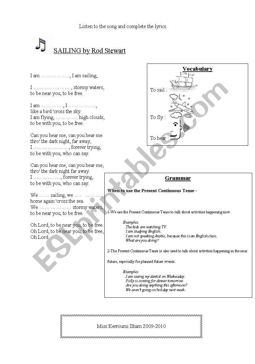 present continuous worksheet