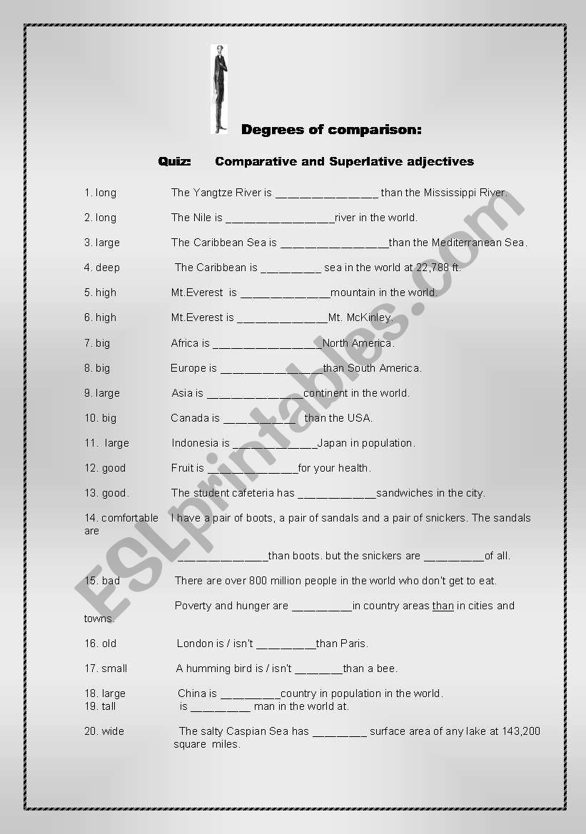 Quiz: Comparative and Superlative Degrees 