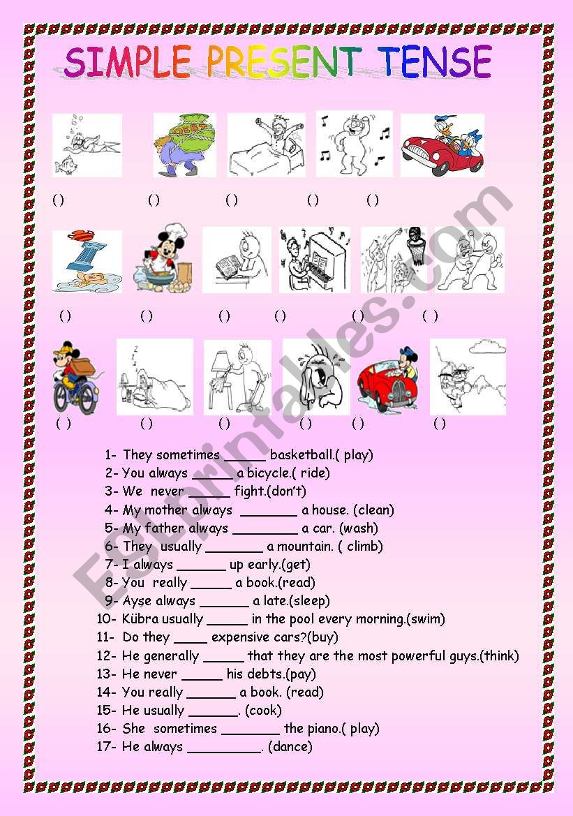 Present tense worksheet