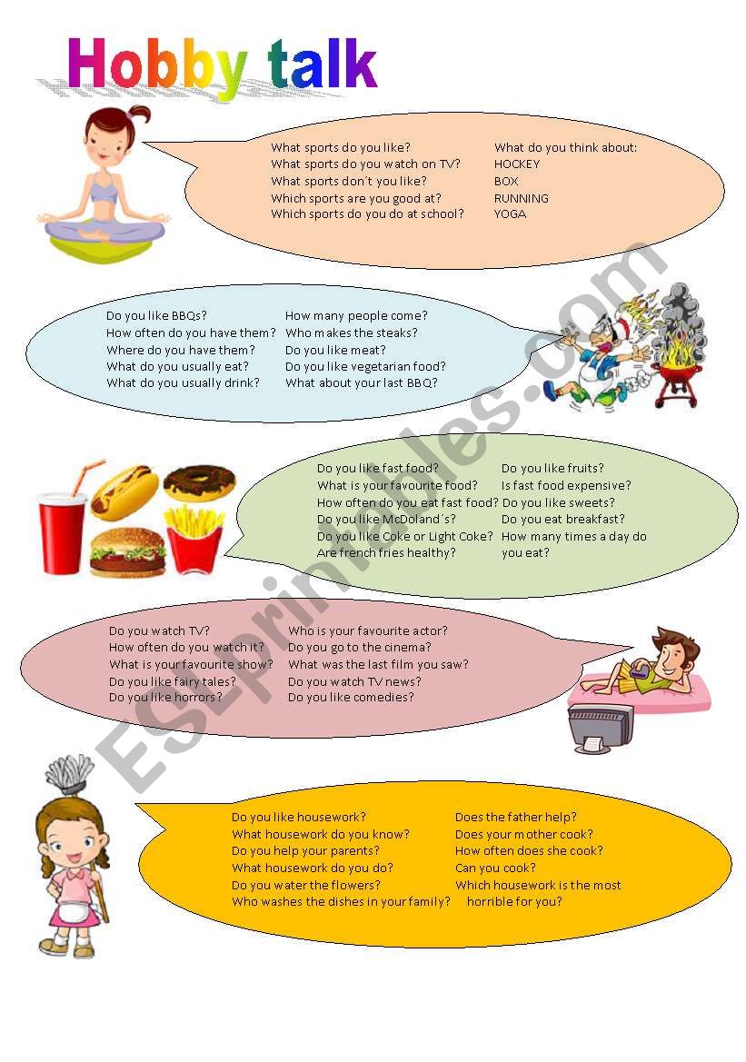 Hobby talk 2 worksheet