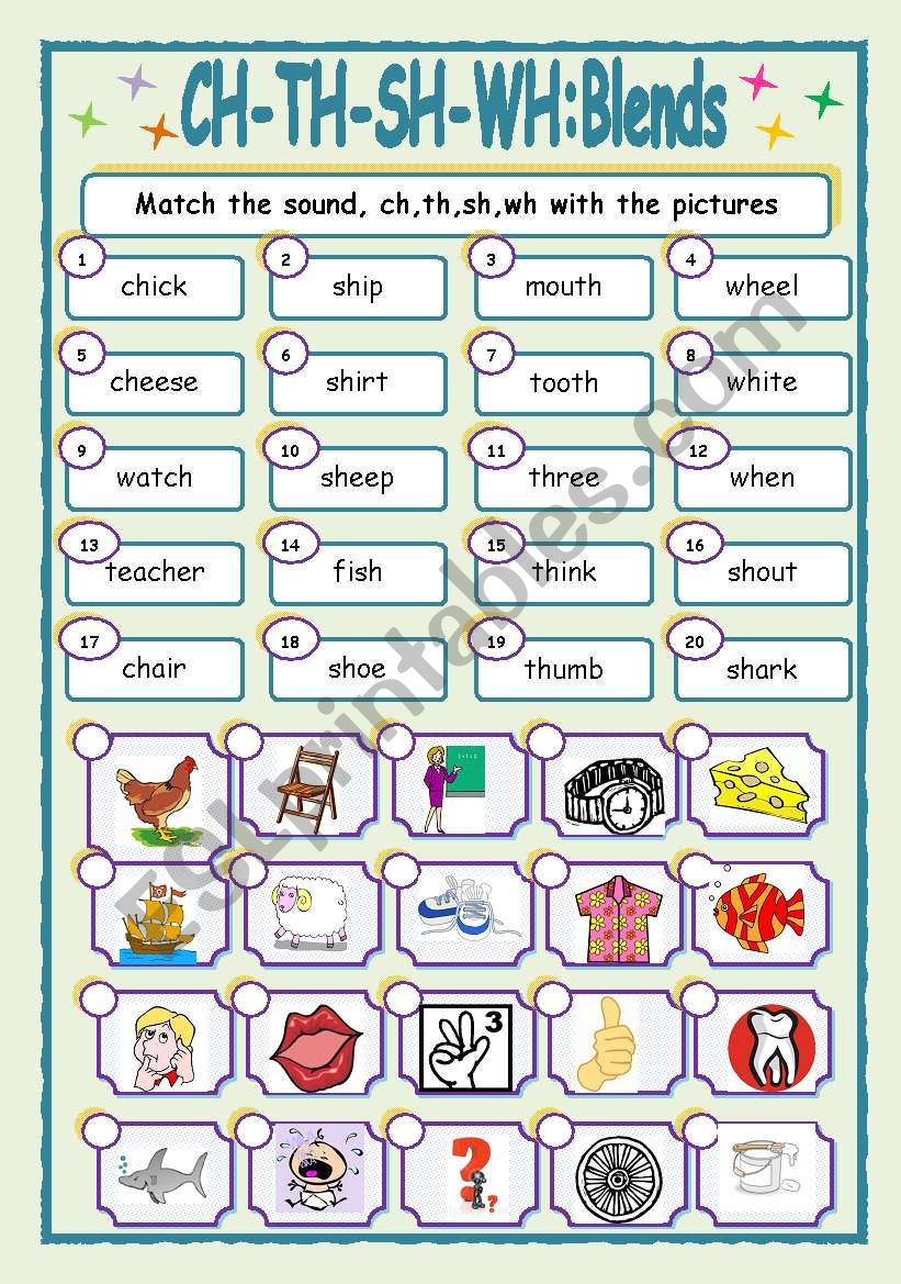 BLENDS worksheet