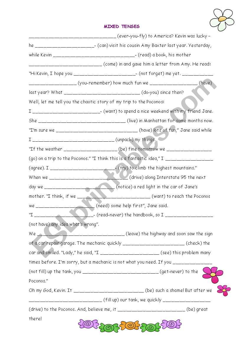 MIXED TENSES worksheet