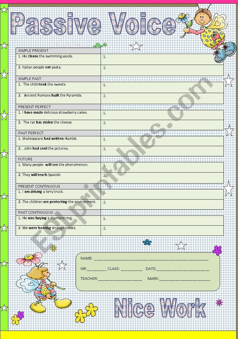 PASSIVE VOICE worksheet