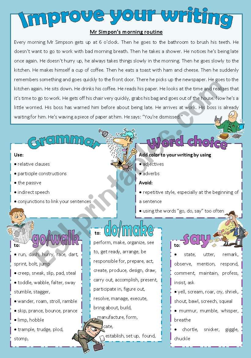 Improve your writing worksheet