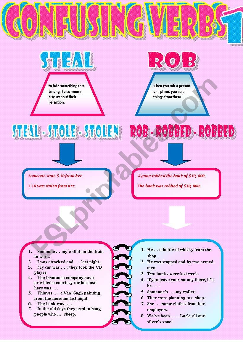 Confusing verbs 1 worksheet