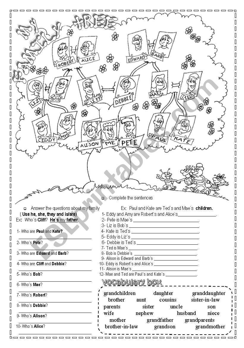 MY FAMILY TREE worksheet