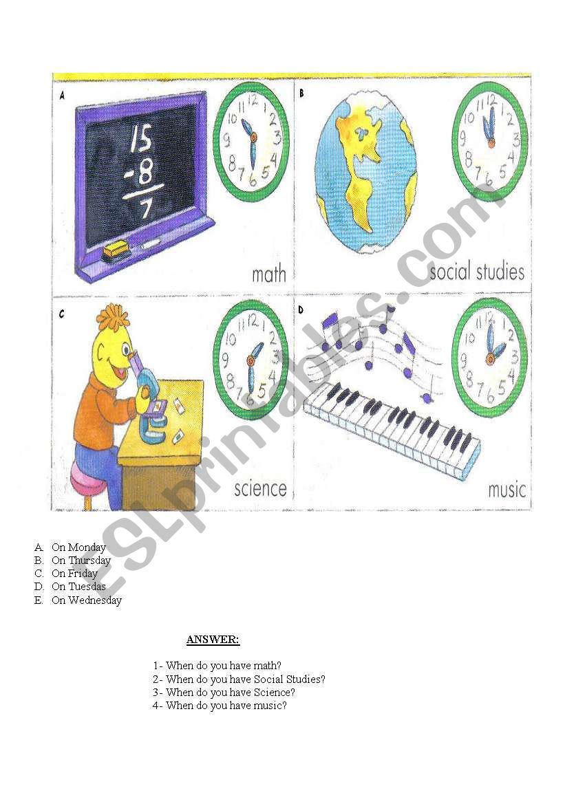 the time worksheet