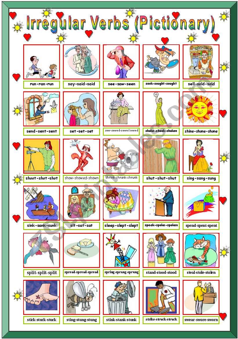 Irregular Verbs Pictionary (Part 3)