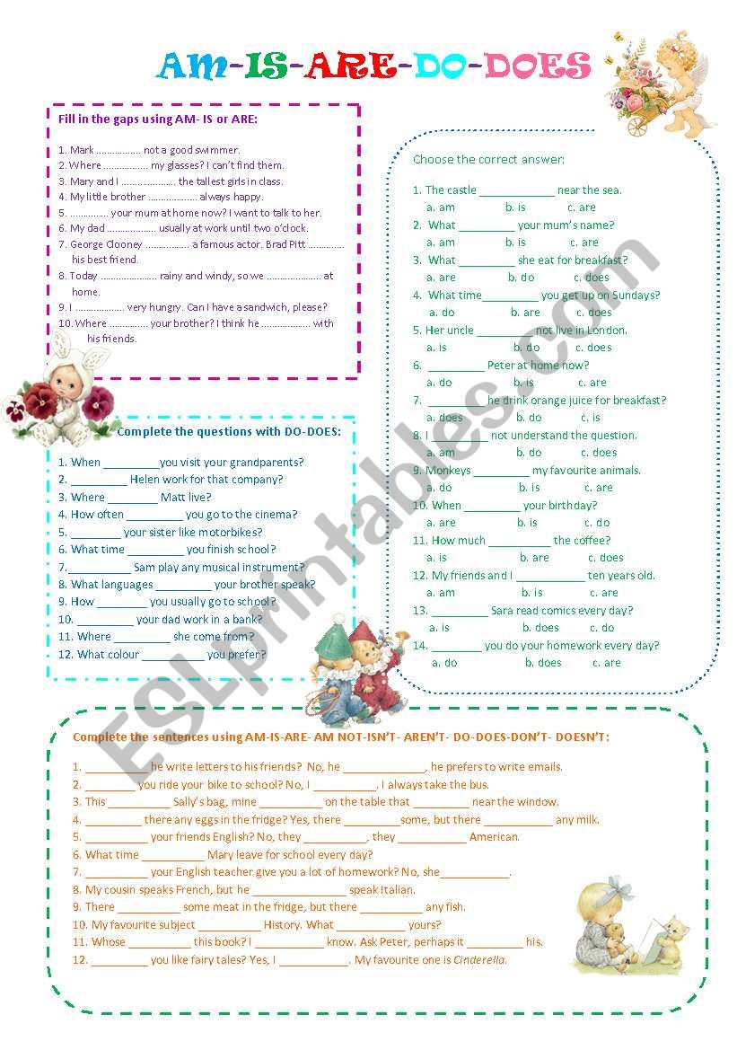 AM-IS-ARE-DO-DOES worksheet