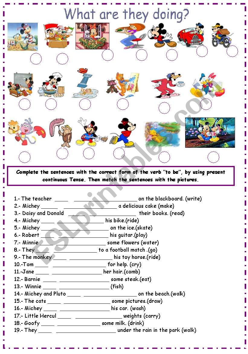 Present cont. Tense worksheet