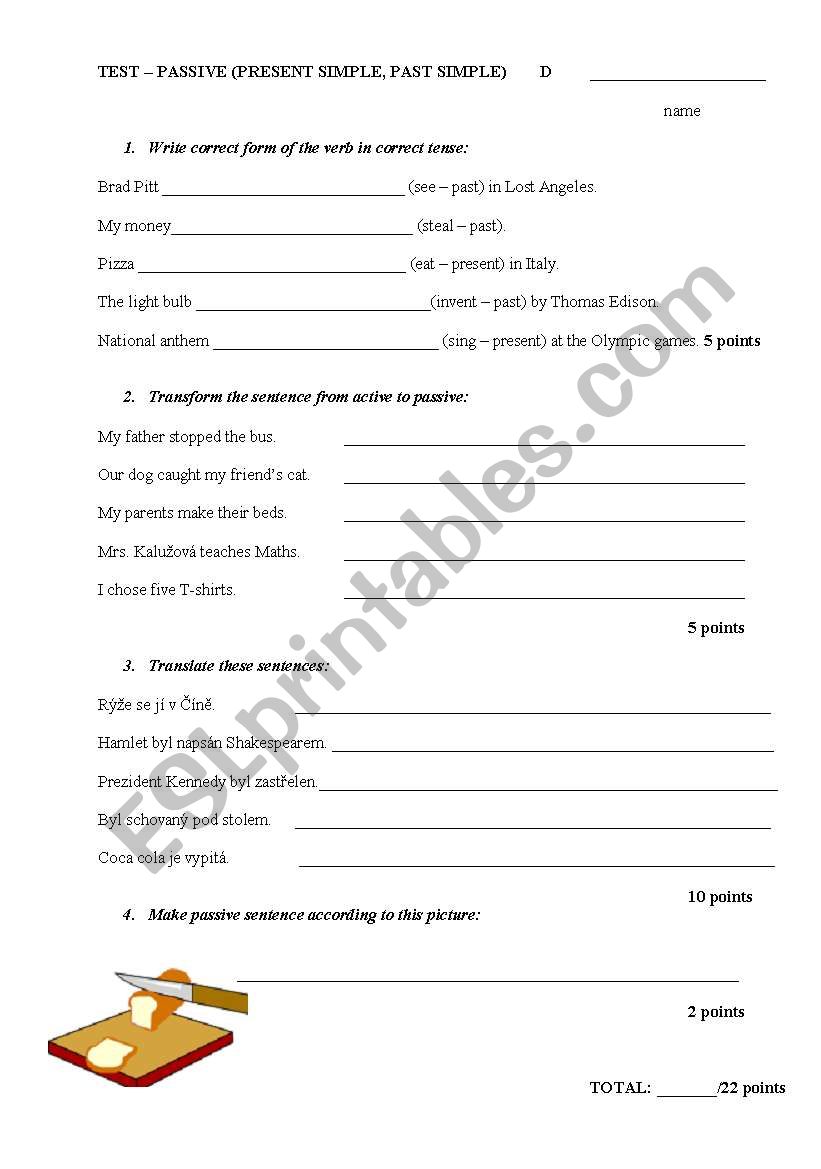 passive worksheet