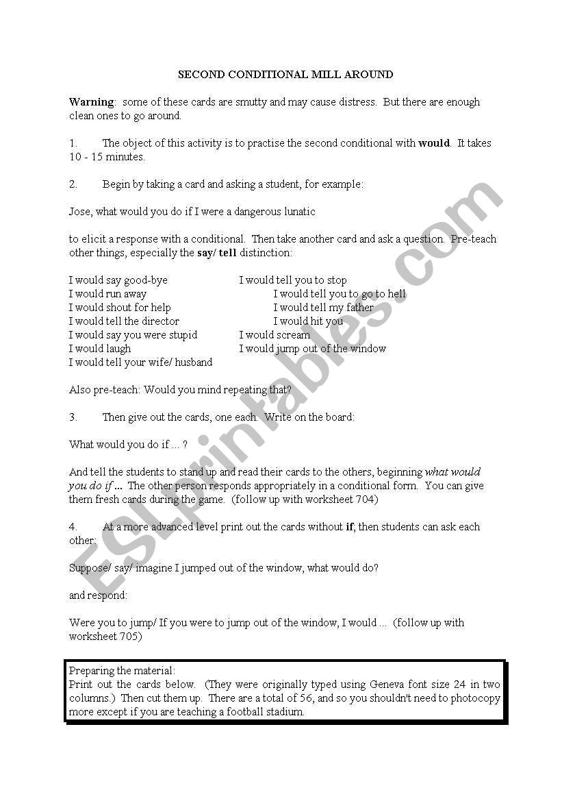 conditionals  worksheet