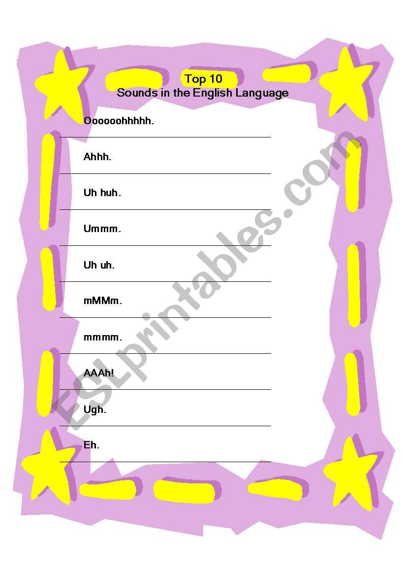 Top 10 Sounds in English worksheet