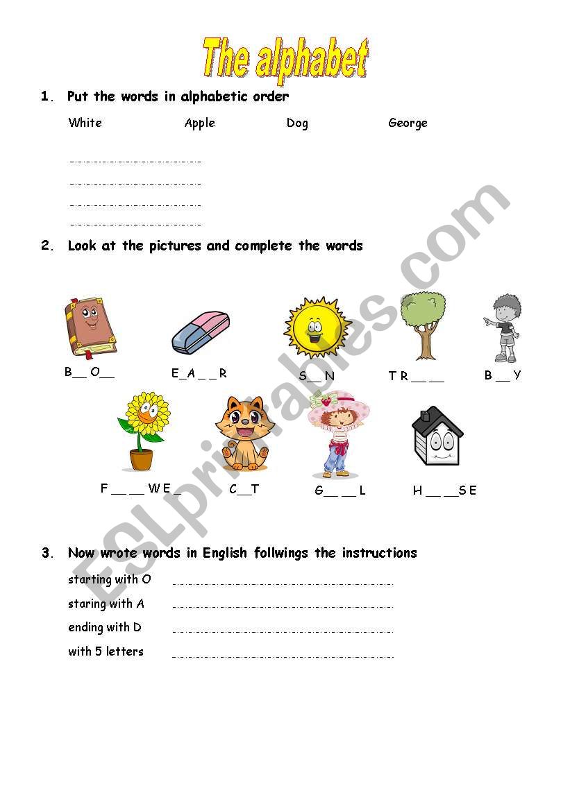 THE ALPHABET worksheet