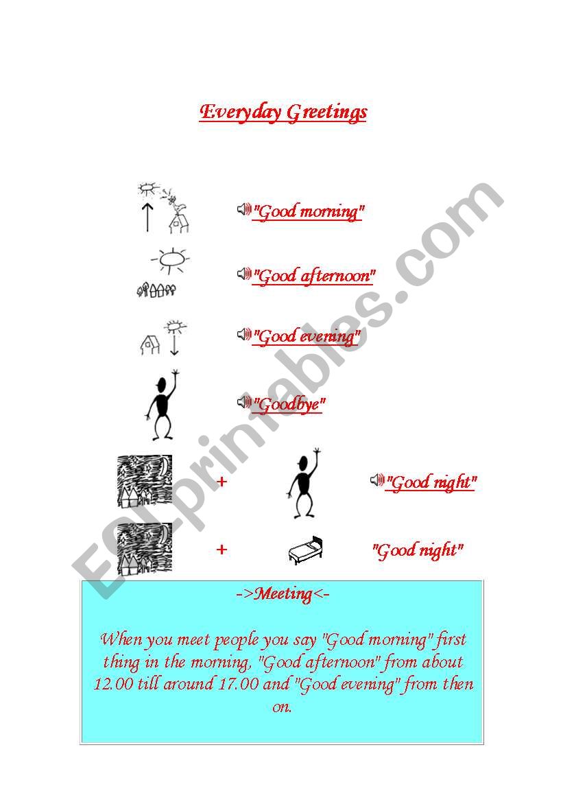 Everyday Greetings worksheet