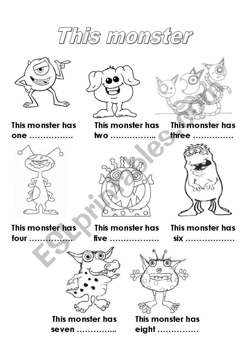 This monster worksheet