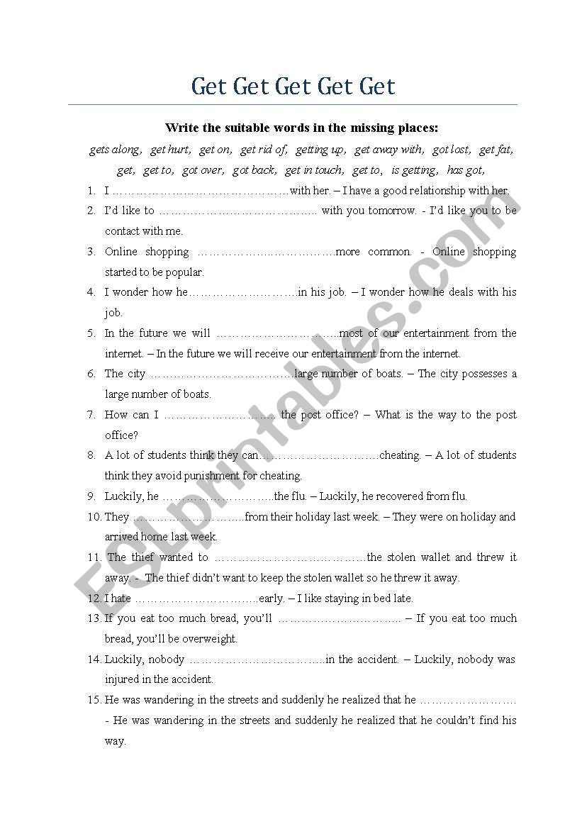 get phrases worksheet