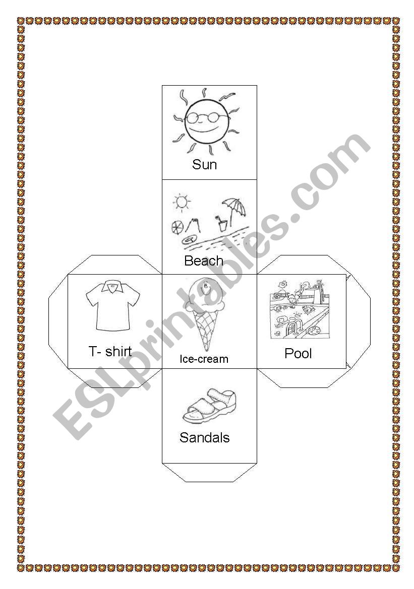 summer dice worksheet